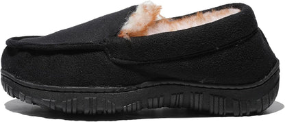 FUPPIA children's moccasin slippers in black with soft lining for warmth and comfort at home