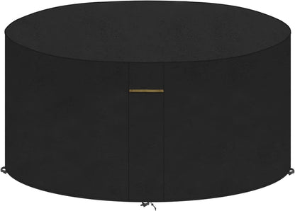 VANSHEIM circular garden furniture cover in black, weather-resistant and durable design for outdoor use