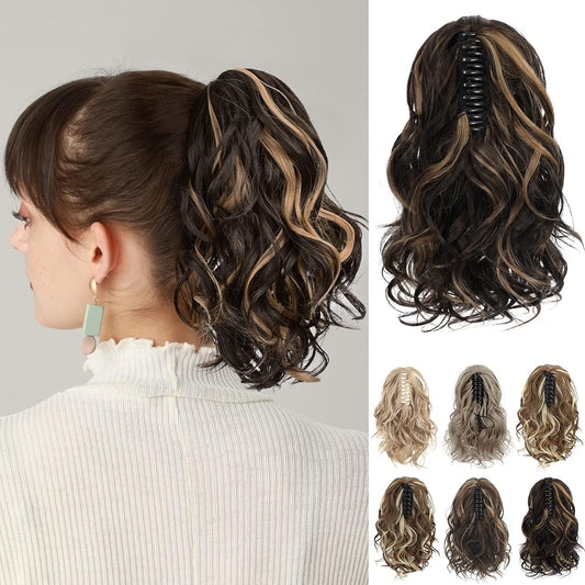REECHO claw clip ponytail hair extensions in various styles for instant volume and length