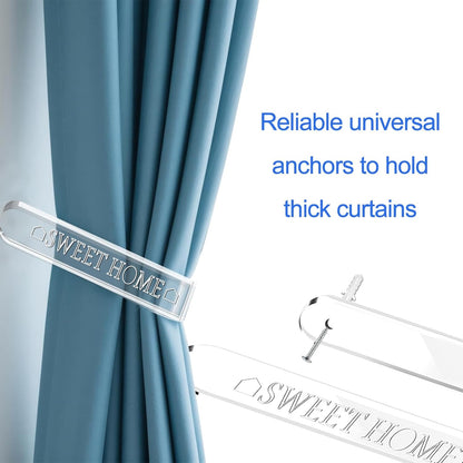 QOPAHI clear acrylic curtain holdbacks with reliable universal anchors for thick curtains