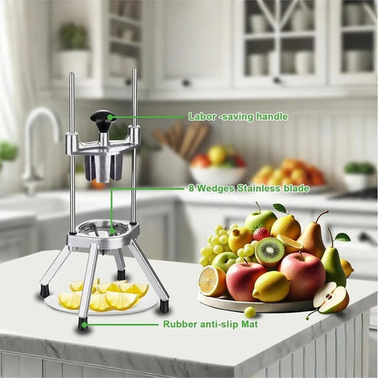 Maggica commercial lemon cutter with stainless steel blades and anti-slip mat for efficient fruit cutting
