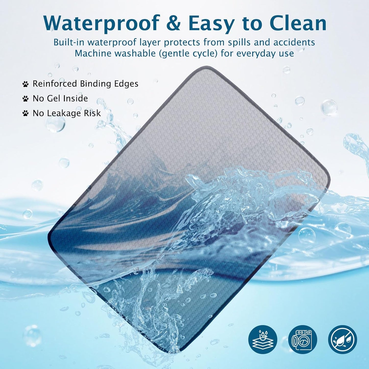 BVAGSS cooling dog mat with waterproof layer for easy cleaning and protection from spills