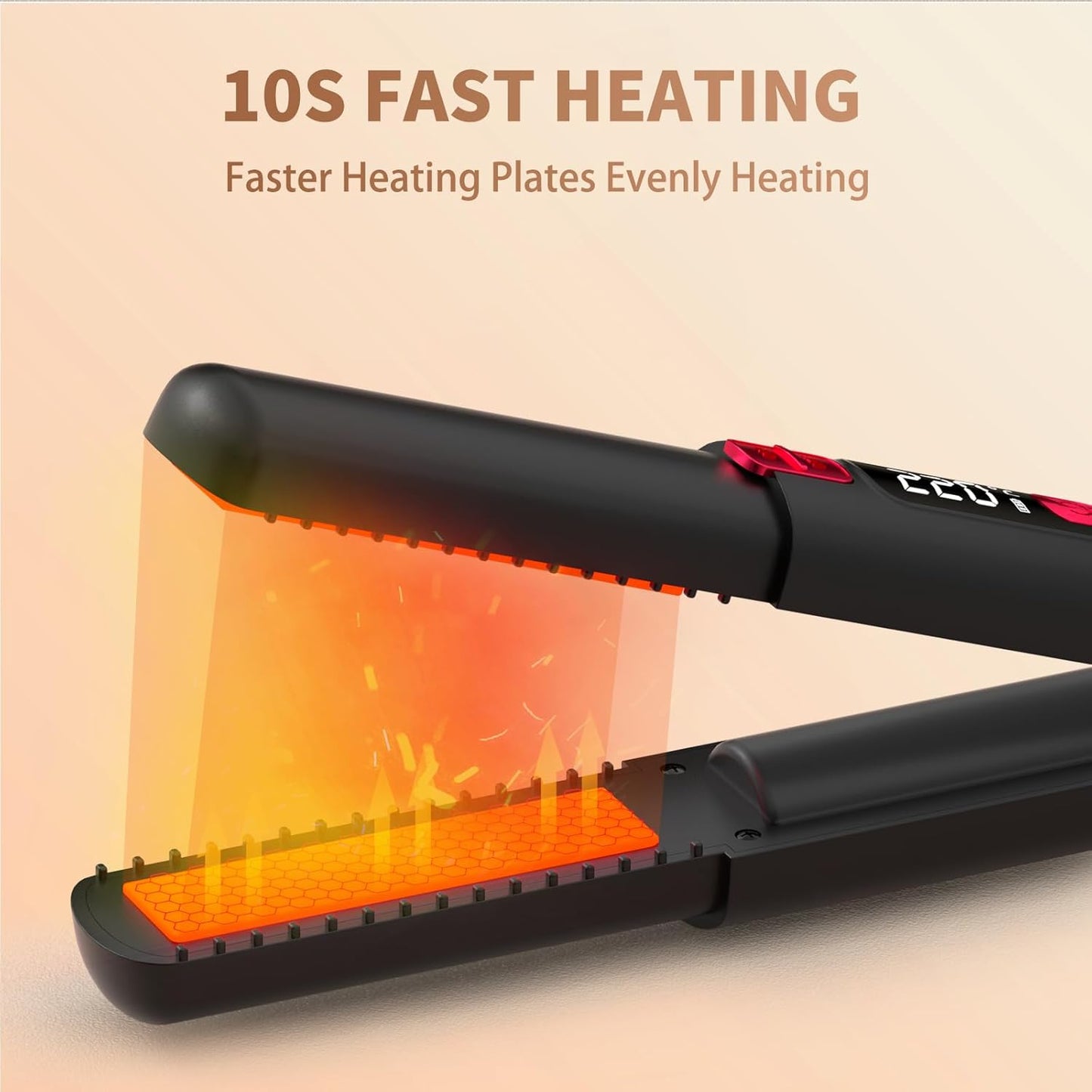 Burmong cordless hair straightener rechargeable with fast heating plates for quick styling