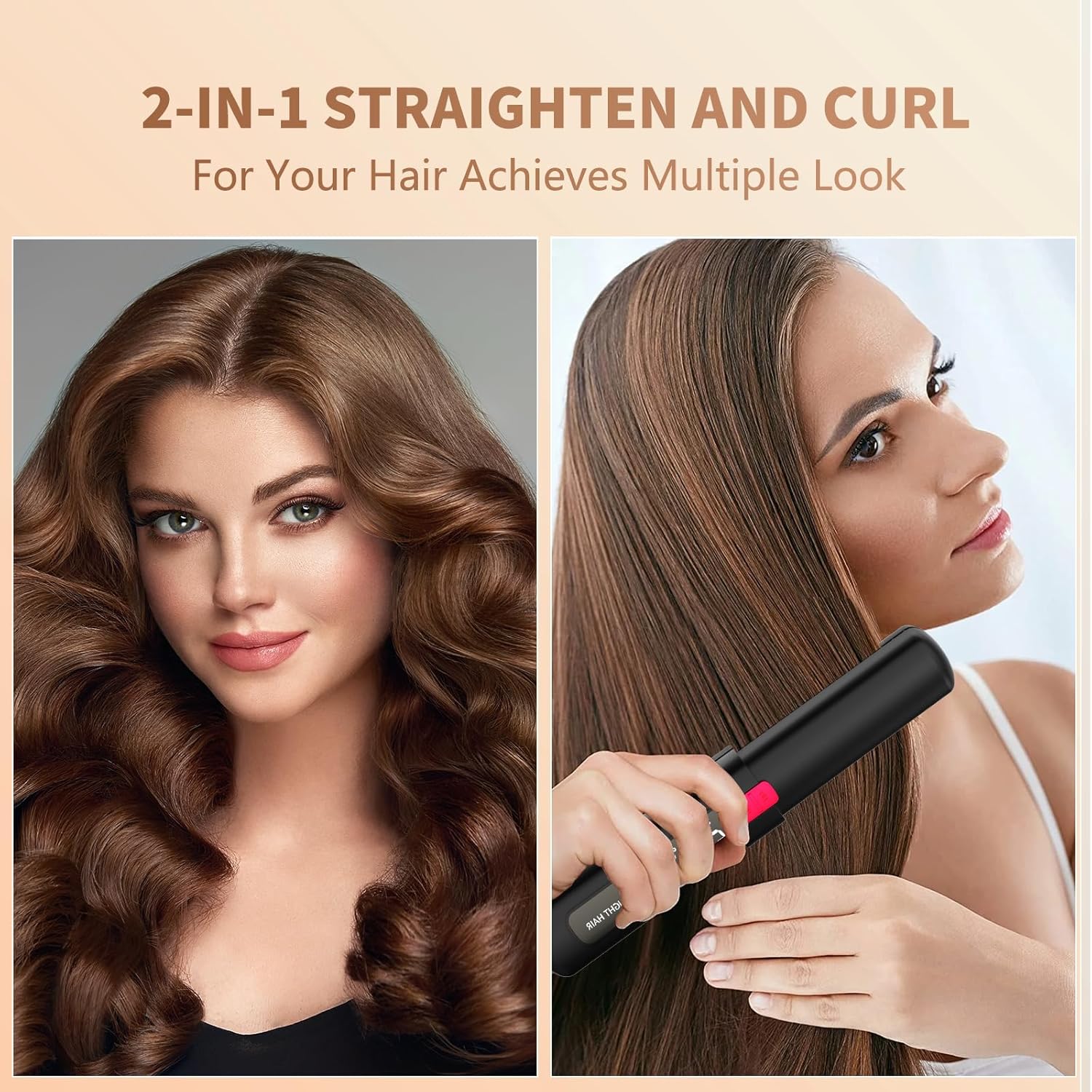 Burmong cordless hair straightener rechargeable for creating smooth curls and sleek styles effortlessly