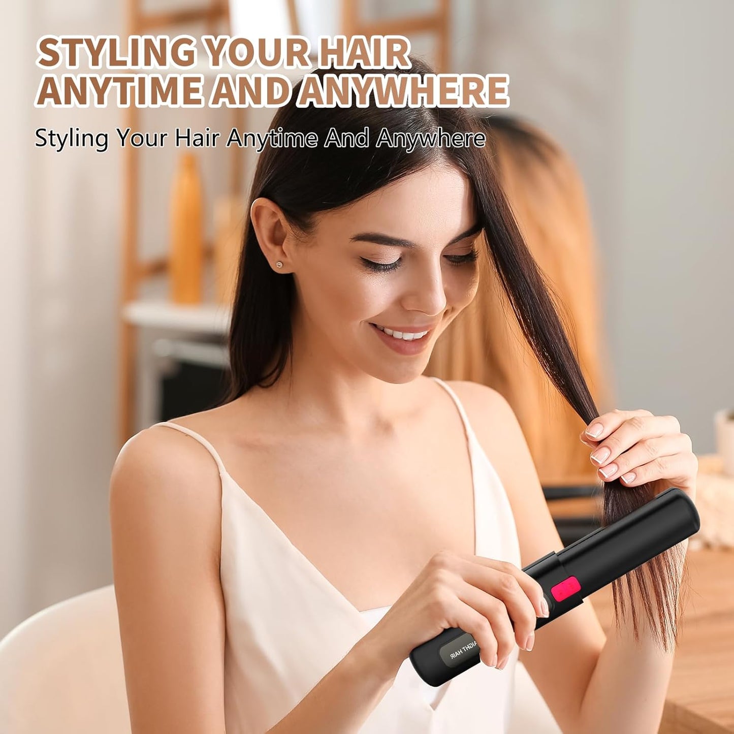Burmong cordless hair straightener rechargeable for styling your hair anytime and anywhere