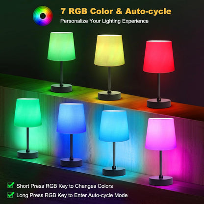 Smanu cordless rechargeable table lamp in 7 RGB colours for personalised lighting experience