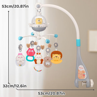 Nicknack cot mobile for babies with soft plush animals and soothing music for peaceful sleep