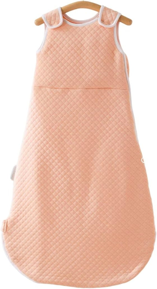 Babygator cotton baby sleep sack 1.2 tog in soft peach colour with a diamond quilted design