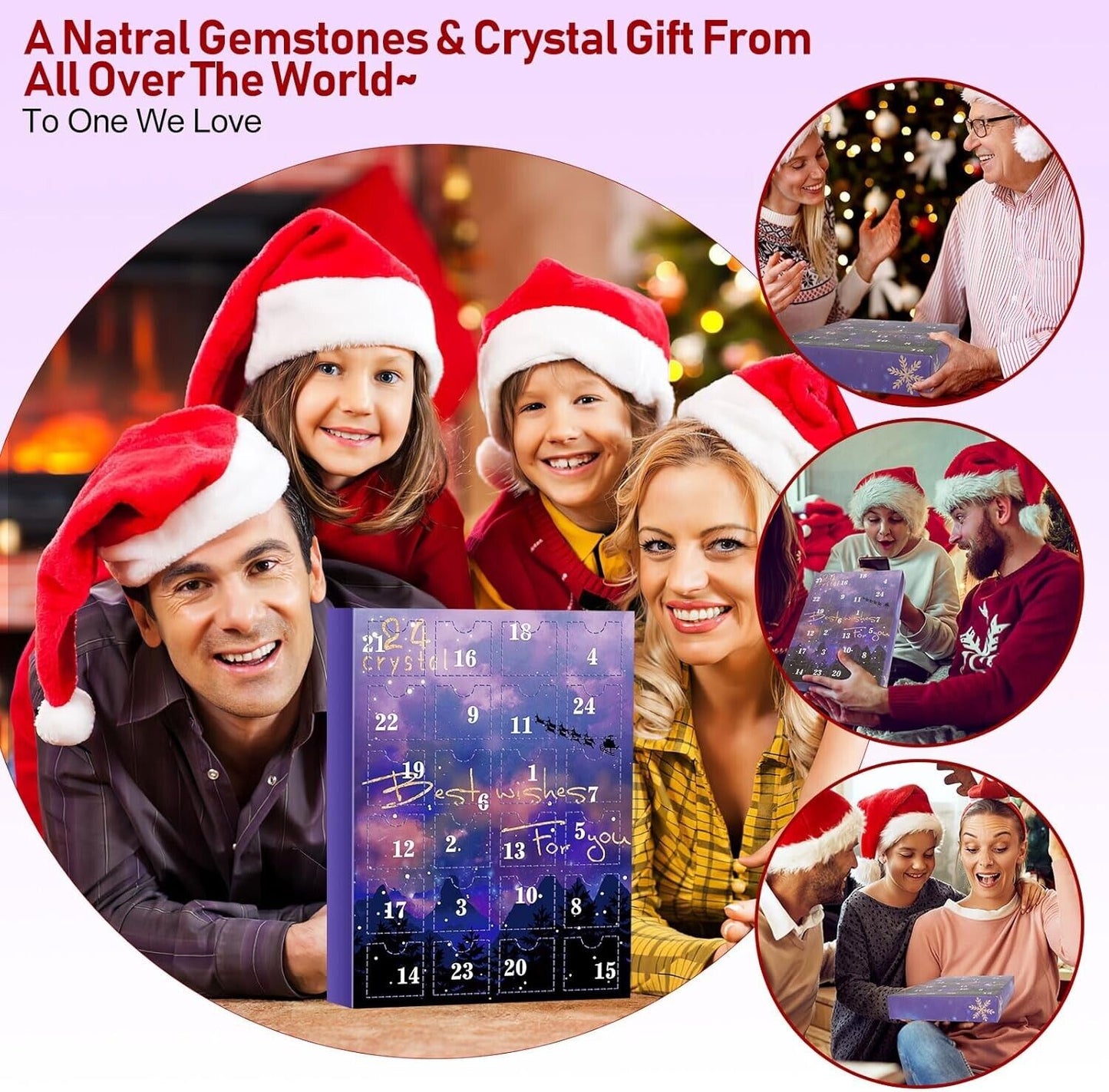 Crystal Advent Calendar 2024 featuring natural gemstones, perfect for holiday gifting and festive celebrations