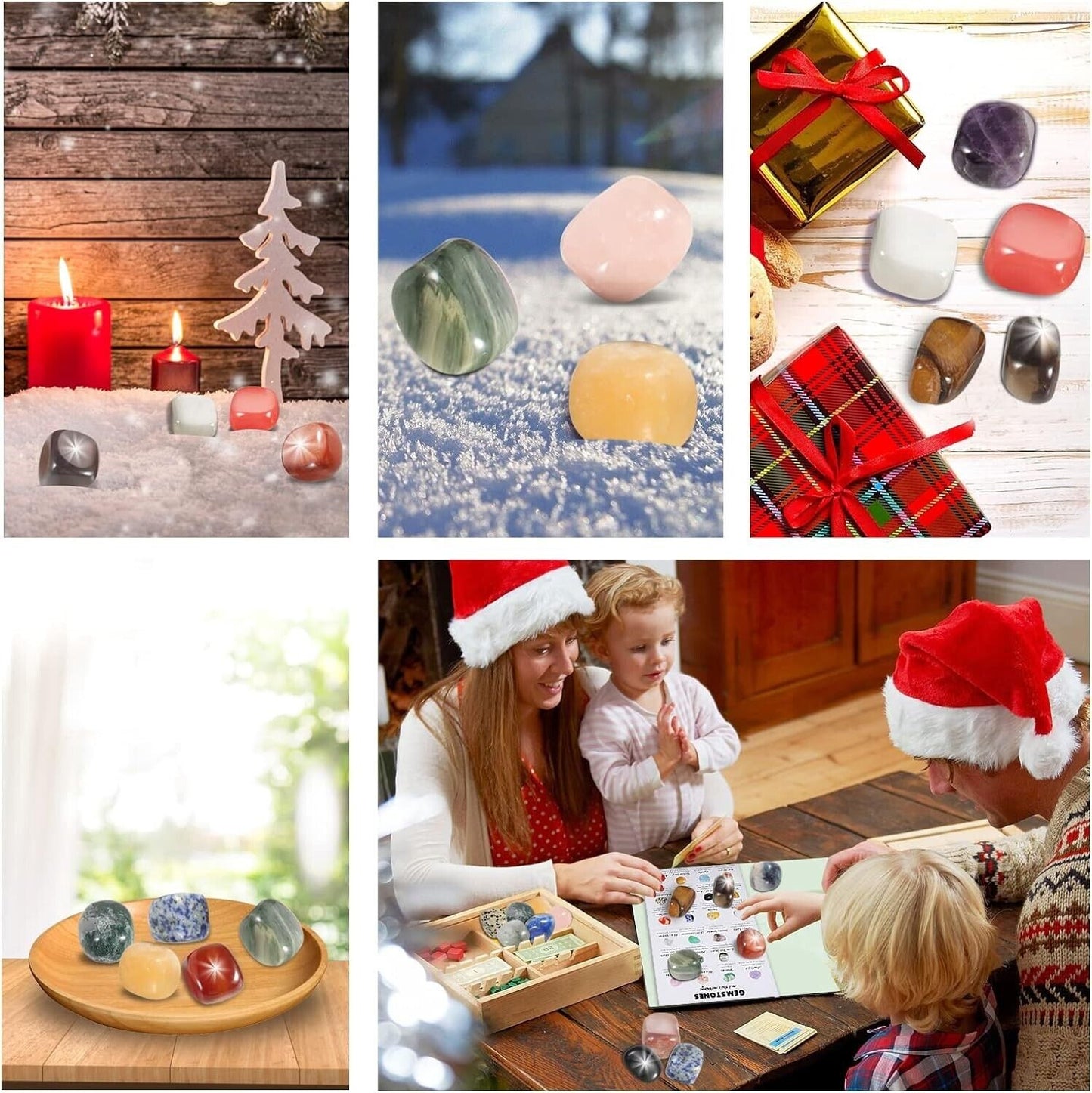 Crystal Advent Calendar 2024 with a variety of beautiful gemstones for festive decoration and gift giving