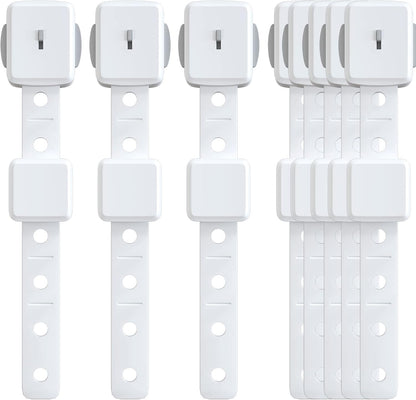 ANGNYA cupboard locks for children in white, designed to keep curious little hands safe