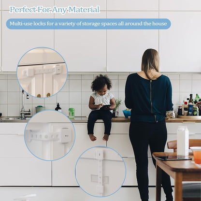 ANGNYA cupboard locks for children on kitchen cabinets ensuring safety for toddlers around the house