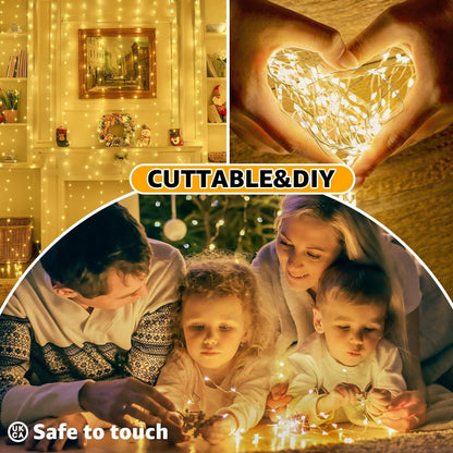 Curtain fairy lights indoor outdoor designed for DIY decoration, safe to touch and cuttable for custom length