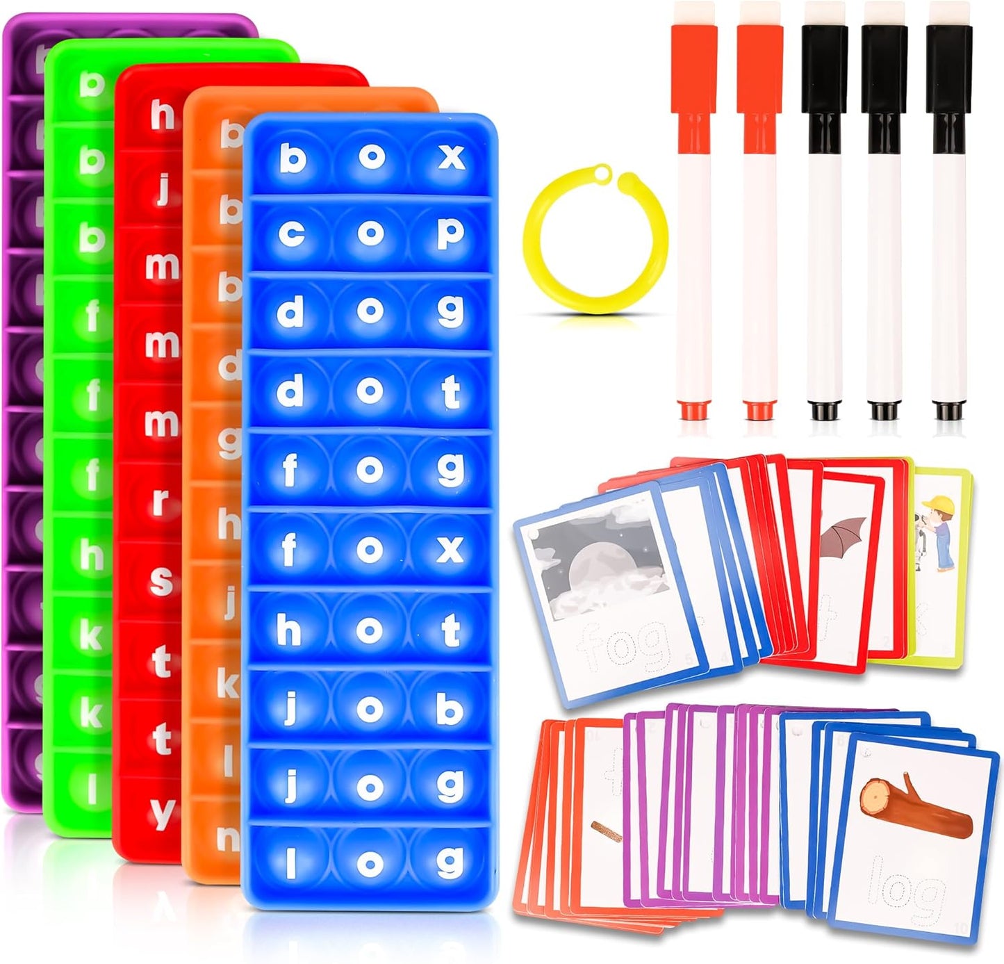 CVC phonics word game for kids with colourful letter tiles and drawing tools for interactive learning