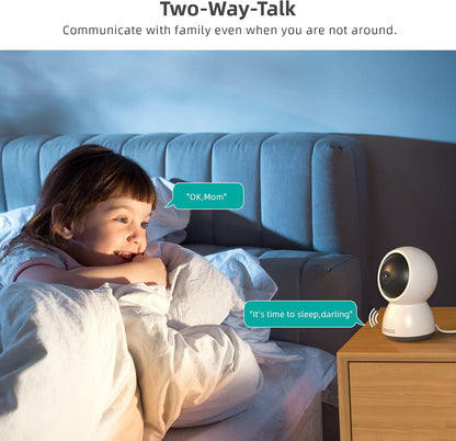 Dekco 2K indoor CCTV camera featuring two-way talk for family communication at home