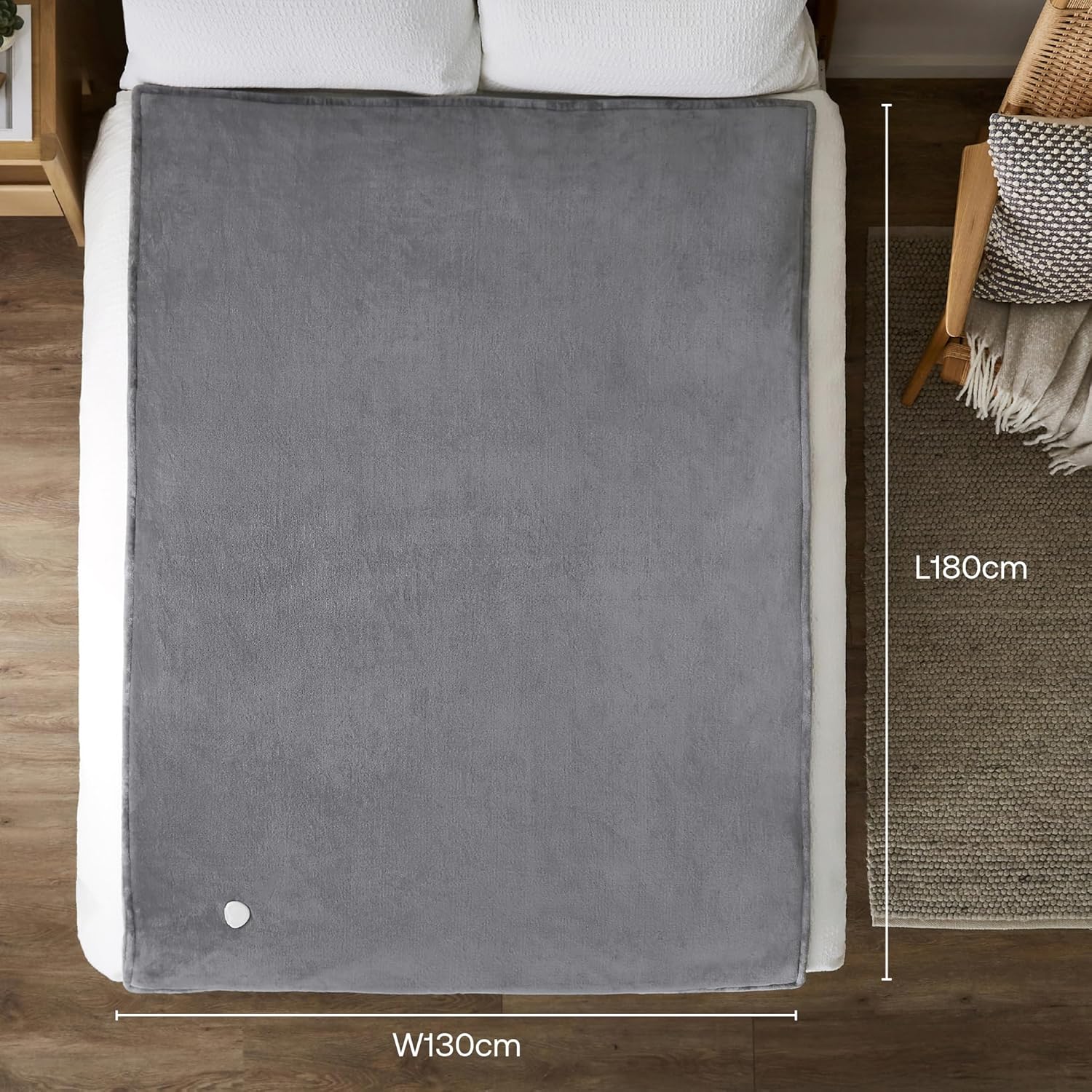 Dimplex washable electric blanket UK in grey, perfect for warmth and comfort on cold nights