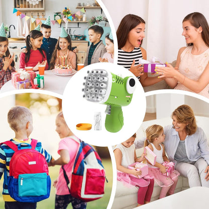 Ruutcasy dinosaur bubble machine for toddlers creating fun bubbles at a birthday party