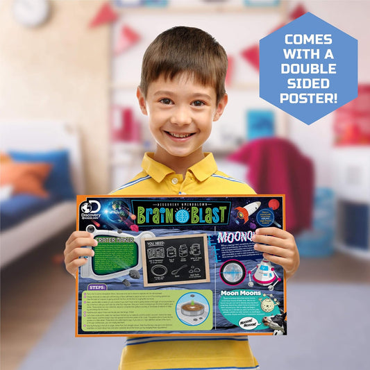 Discovery Brain Blast model engine kit for kids with a double-sided poster included for learning fun