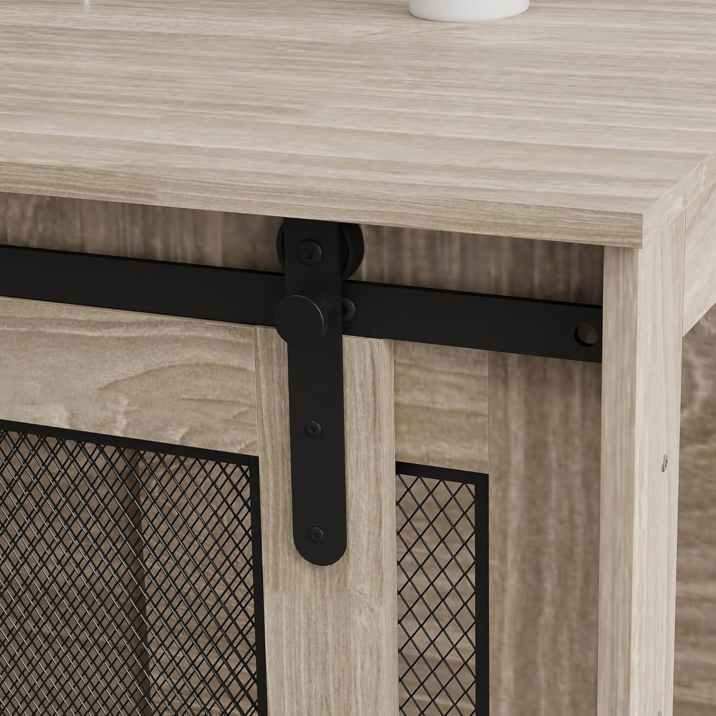 Pawhut dog cage end table for large dogs with a stylish wood design and metal accents