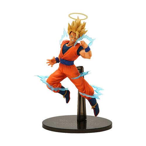 Banpresto Super Saiyan 2 Goku figure in dynamic pose with blue energy effects