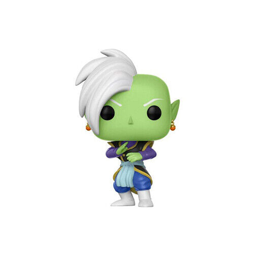 Funko Dragon Ball Super Zamasu POP figure in vibrant green and purple with distinctive hairstyle