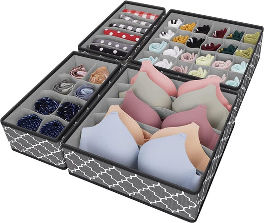 Bingobang drawer organiser divider set for bras and accessories with multiple compartments in stylish design