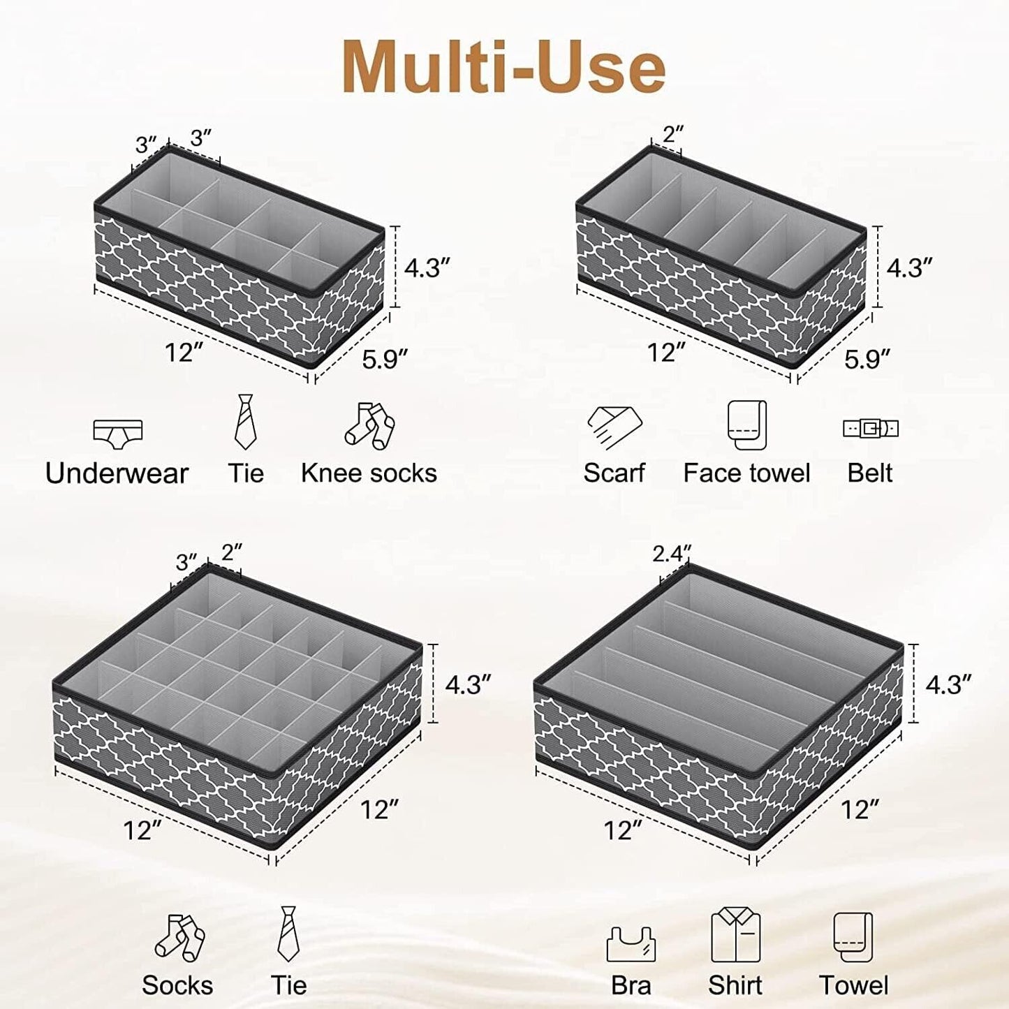Bingobang drawer organiser divider with various compartments for efficient home storage solutions
