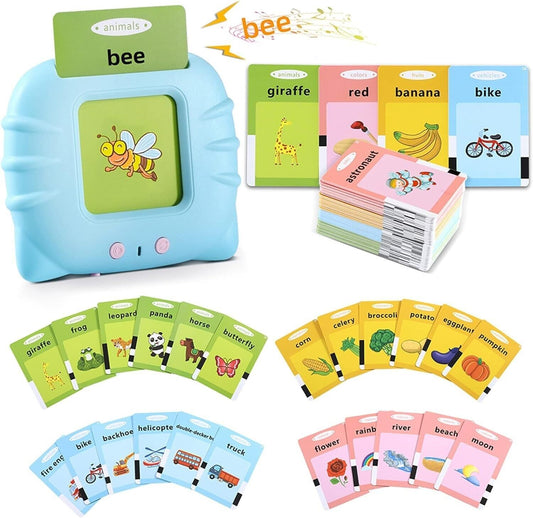 Early educational voice card toy with interactive cards for learning animals and objects.