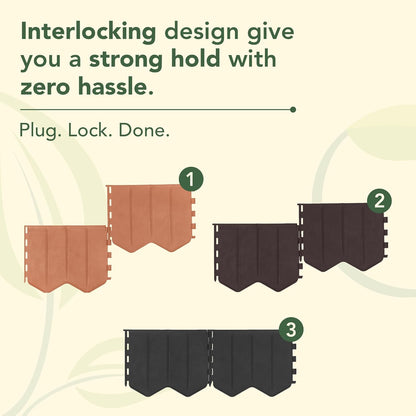 Gardenix easy install lawn edging in interlocking design for quick and hassle-free setup