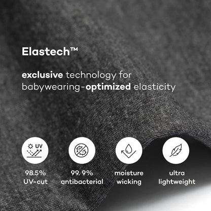 Close-up of lightweight infant carrier for mums featuring Elastetech technology for optimal babywearing