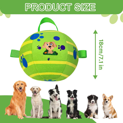 TAUCHGOE Electric dog ball toy in green with a playful dog design, measuring 18cm in size for interactive pet fun