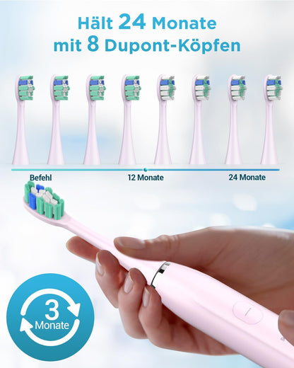 Coulax electric sonic toothbrush with wireless charging and replacement DuPont brush heads for lasting use
