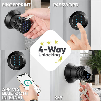 Bravex smart door lock with fingerprint for secure keyless entry and app control options