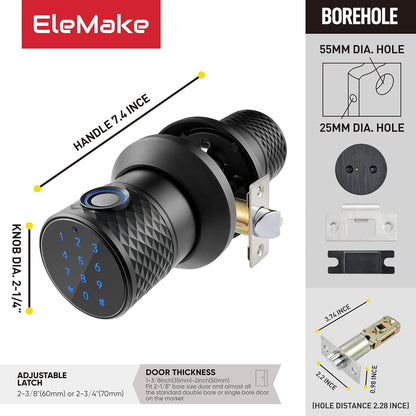 Bravex smart door lock with fingerprint, featuring a sleek design and adjustable latch for easy installation
