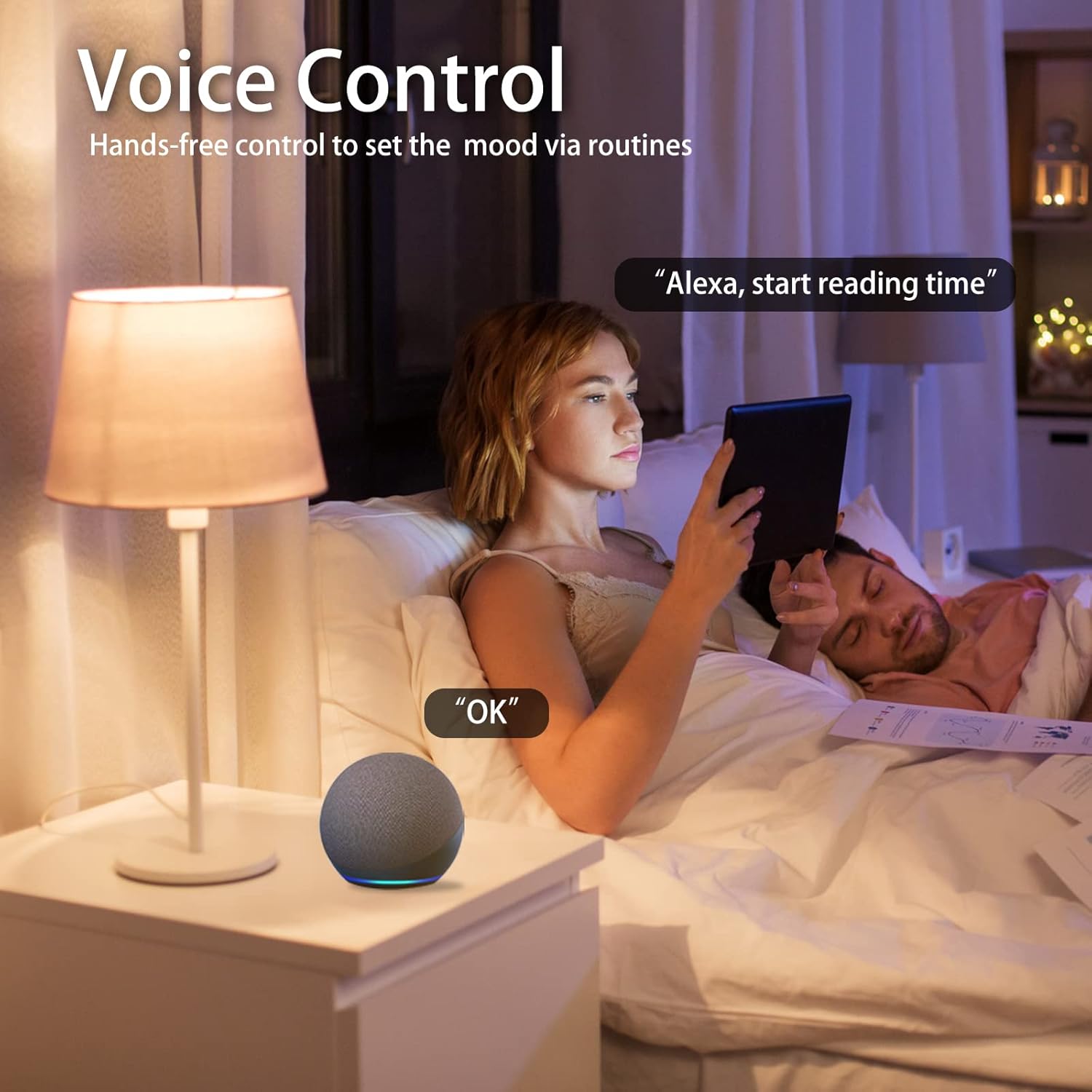 Enshine GU10 smart bulb compatible with Alexa, providing voice control for home lighting settings