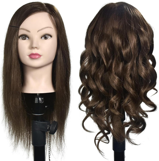 RUISIMEI Female Mannequin Head 16-18 inch with Straight and Curly Hair Styling Options