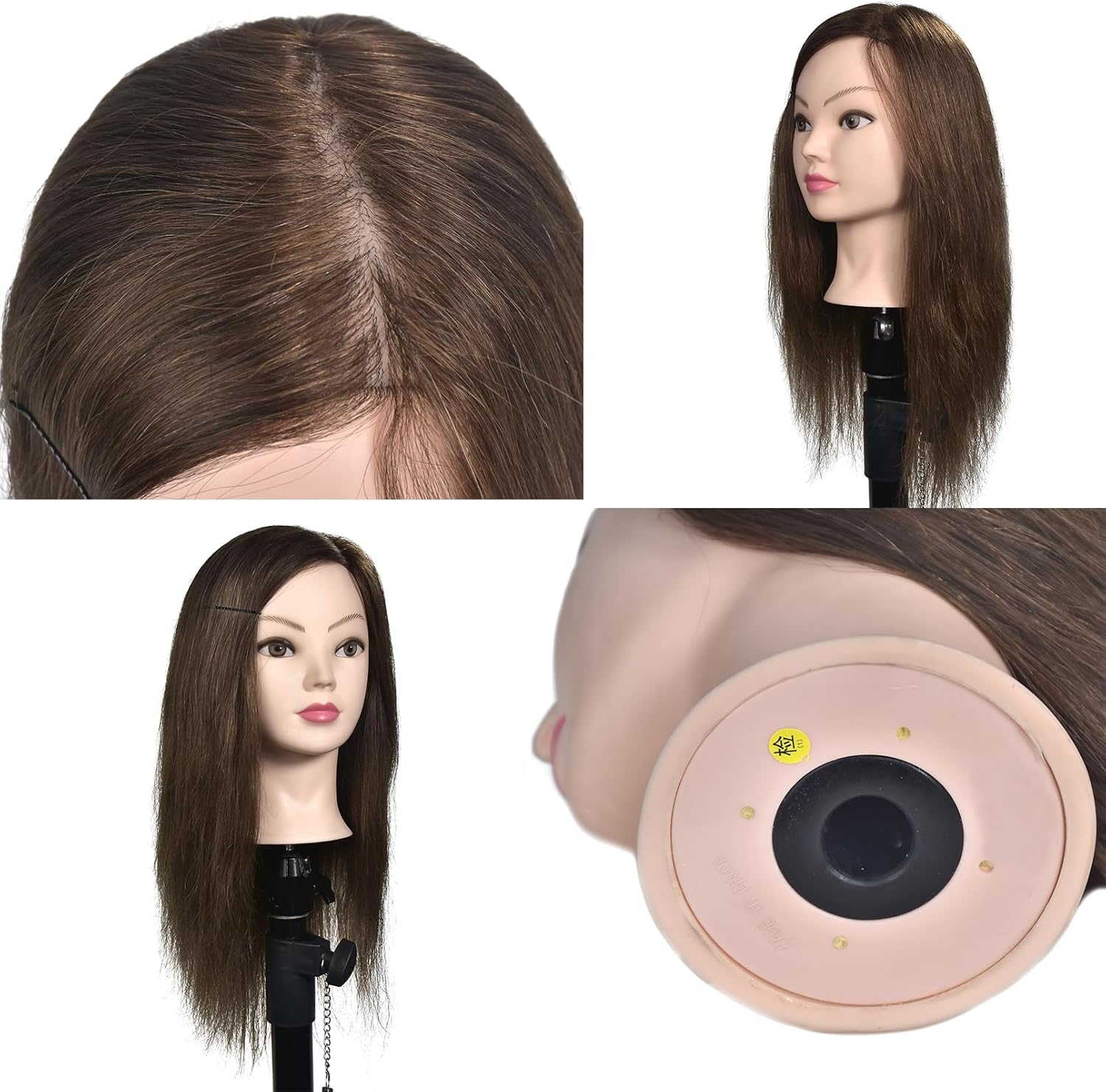 RUISIMEI female mannequin head 16-18 inch with realistic hair for displaying wigs and hairstyles