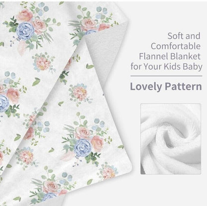 Floral Patterned Flannel Blanket for Kids from The Trading Warehouse, Soft and Comfortable for Babies