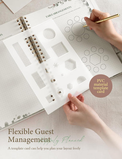 Aisbugur wedding planner book UK with a flexible guest management template card for table arrangements