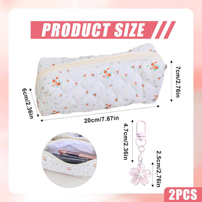 SiumPklay floral pencil case for girls with floral pattern and zipper closure, ideal for school supplies