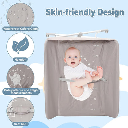 Yosamy foldable baby changing table made from waterproof Oxford cloth with cute designs and safety belt