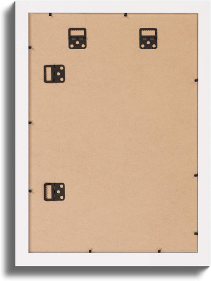 Back of a framed safari animal nursery prints with sturdy mounting clips for easy wall display