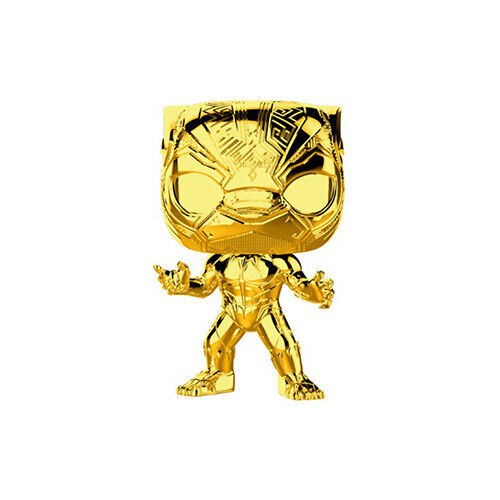 Golden Black Panther Funko POP collectible figure with a shiny gold finish and detailed design