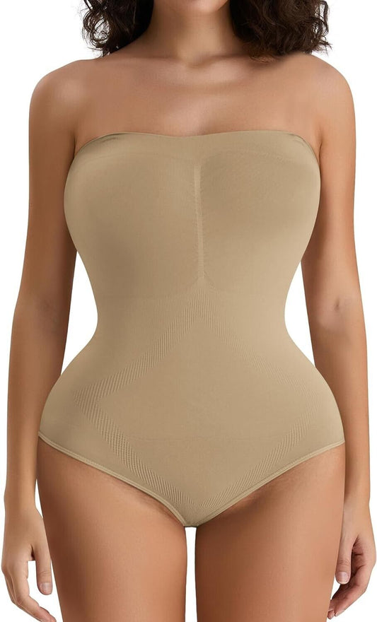 Women's shaping bodysuit XL in nude with a strapless design for a smooth silhouette
