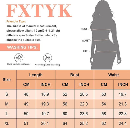 Size chart for women's shaping bodysuit XL with measurements for bust and waist