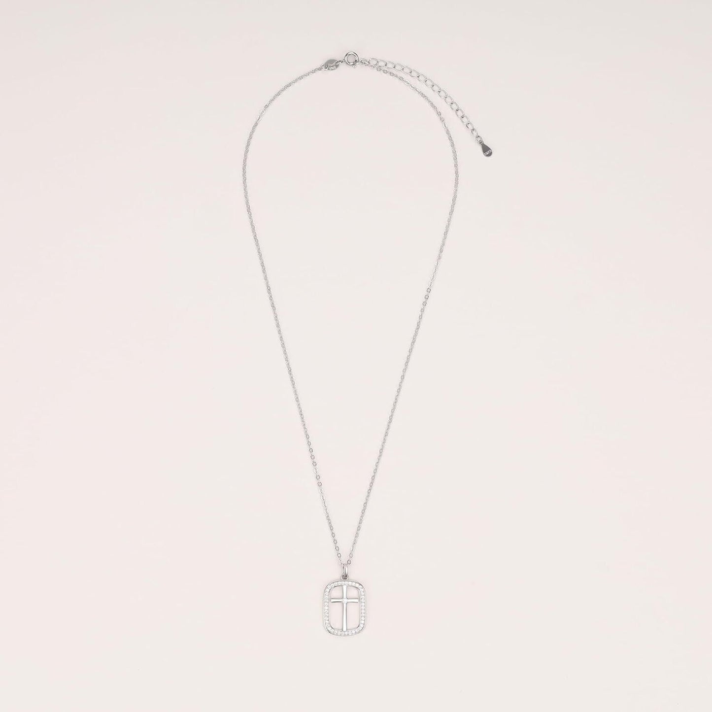 Sterling silver cross necklace for women featuring a simple and elegant design