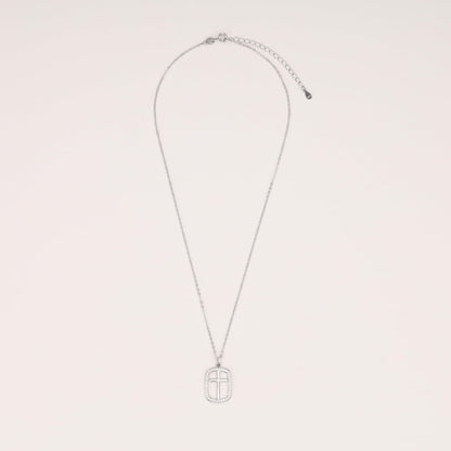 Sterling silver cross necklace for women featuring a simple and elegant design