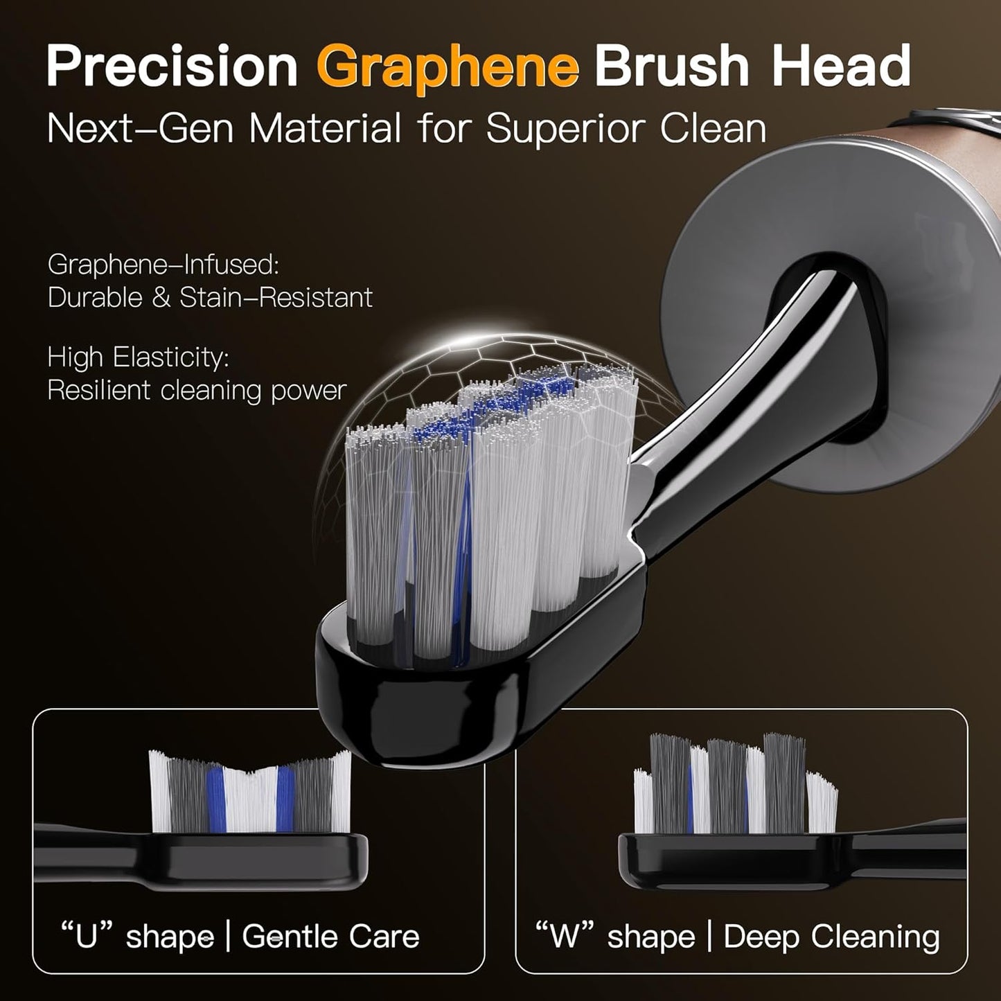 Graphene Sonic Toothbrush with Precision Brush Head for Superior Oral Care and Deep Cleaning