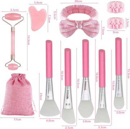 Gkhlg gua sha and beauty accessory set with pink tools for skincare and facial massage