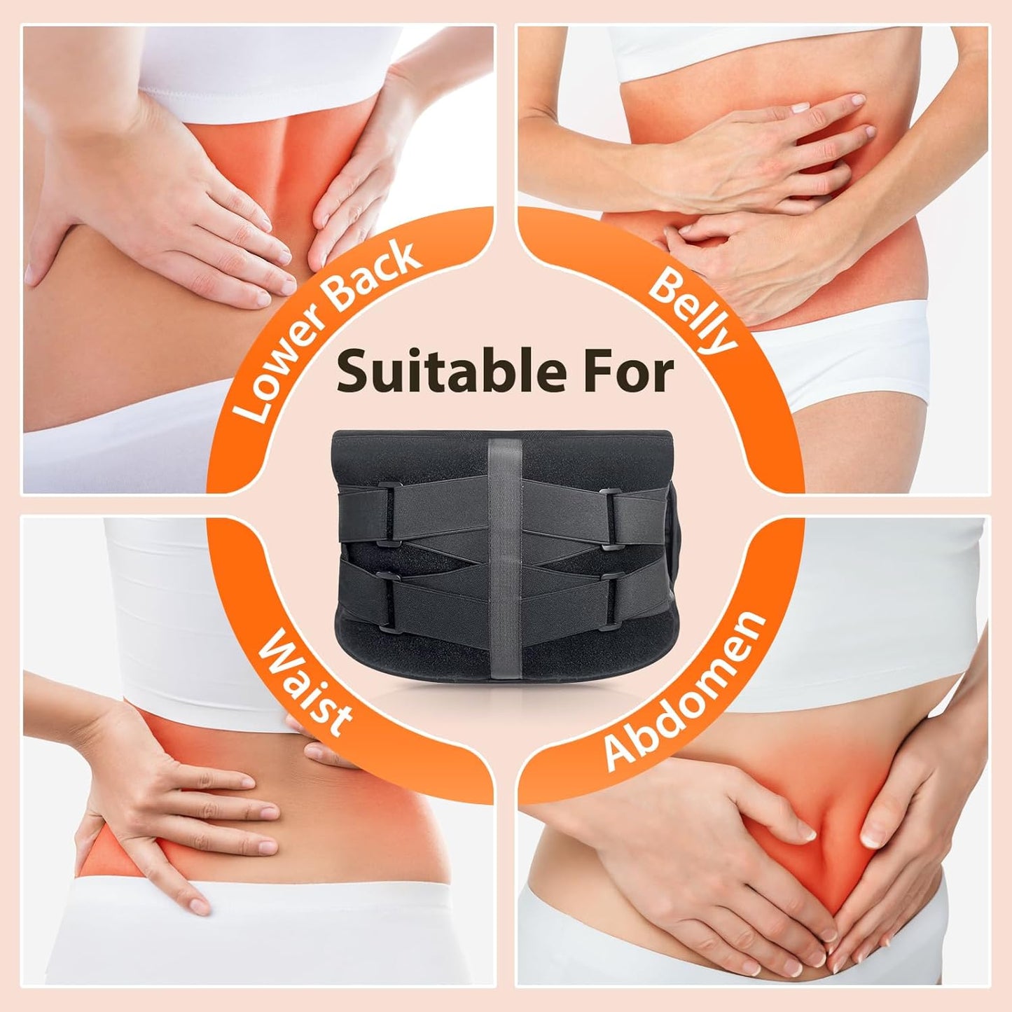 Aroma Season heated back massager belt suitable for lower back, waist, belly, and abdomen relief